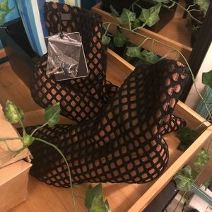 Zara Ankle FishNet Look Booties Black and Brown